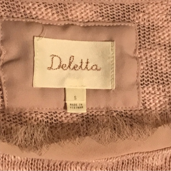 Anthropologie Deletta Blush Pink Lightweight Nubby Sweater - Picture 9 of 13